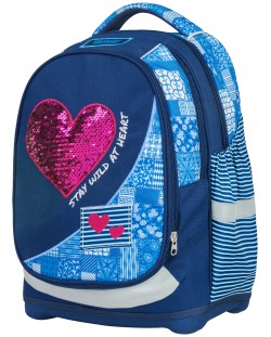 Σχολική τσάντα Target Petit Red Denim Heart - με 2 όψης