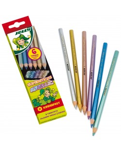 Σετ χρωματιστά μολύβια  Jolly Kinderfest Metallic - 6 χρώματα