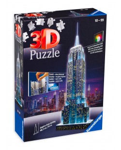 Παζλ 3D Ravensburger 216 κομμάτια - Empire State Building, με φώτα