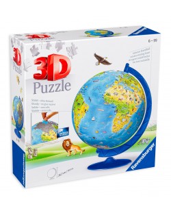 3D Παζλ Ravensburger 180 κομμάτια - Υδρόγειος σφαίρα για παιδιά