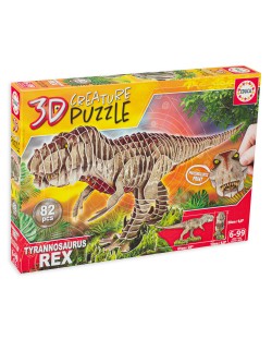 3D παζλ Educa από 82 κομμάτια - T-Rex