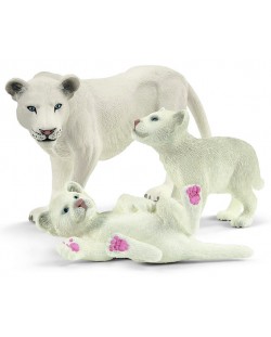 Σετ φιγούρες Schleich Wild Life - Λευκή λιονταρίνα μητέρα με τα μικρά της