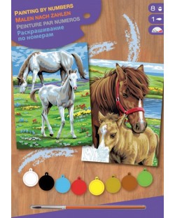 Δημιουργικό σετ ζωγραφικής KSG Crafts - Δύο εικόνες, Άλογα