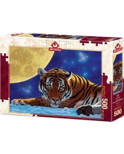Παζλ Art Puzzle 500 κομμάτια - Τίγρης στο σεληνόφως