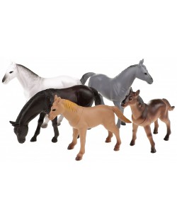 Σετ φιγούρων Toi Toys Animal World - Deluxe, Άγρια ζώα, 5 τεμάχια