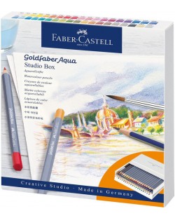 Μολύβια ακουαρέλας Faber-Castell Goldfaber Aqua - Studio Box, 38 χρωμάτων
