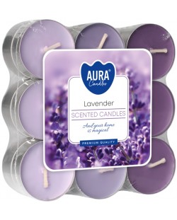 Αρωματικά κεριά ρεσώ  Bispol Aura - Lavender, 18 τεμάχια