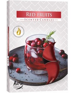 Αρωματικά κεριά τσαγιού Bispol Aura - Κόκκινα φρούτα, 6 τεμάχια