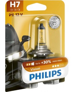 Λάμπα αυτοκινήτου  Philips - H7, Vision +30% more light, 12V, 55W, PX26d