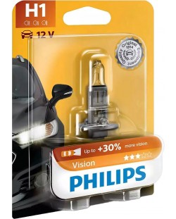 Λάμπα αυτοκινήτου  Philips - H1, Vision +30% more light, 12V, 55W, P14.5s