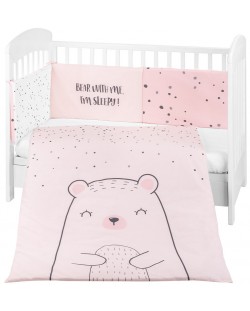 Σετ ύπνου  2 τεμαχίων KikkaBoo - Bear with me Pink, 70 х 140 cm