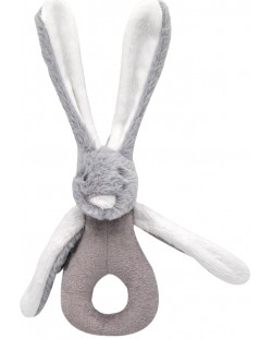 Βρεφική κουδουνίστρα BabyJem - Rabbit, 29 x 27 cm, γκρι