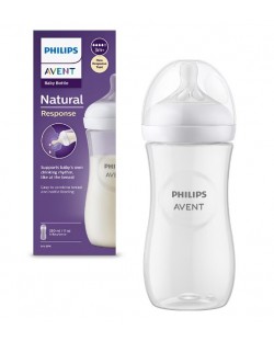 Μπιμπερό  Philips Avent - Natural Response 3.0,με θηλή 3 μηνών +, 330 ml