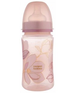 Μπουκάλι κατά των κολικών Canpol babies - Easy Start, Gold, 240 ml, ροζ
