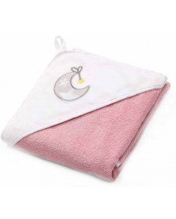 Βρεφική πετσέτα με κουκούλα Babyono - 85 х 85 cm, ροζ
