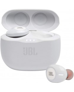 Ασύρματα ακουστικά με μικρόφωνο JBL - T125 TWS, λευκά
