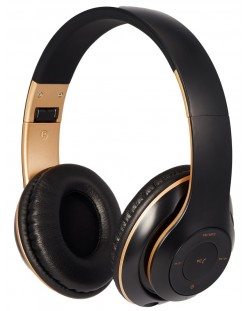 Ασύρματα ακουστικά με μικρόφωνο Xmart - 06R, μαύρο/χρυσό