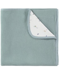 Βρεφική βαμβακερή ανάγλυφη κουβέρτα Baby Clic - Mint-Lavanda, 80 х 110 cm