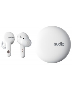 Ασύρματα ακουστικά Sudio - A2, TWS, ANC, λευκά