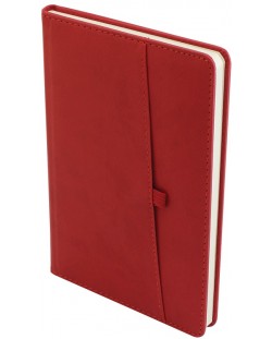 Σημειωματάριο Spree - Με τσέπη για GSM και στυλό, 112 φύλλα, κόκκινο