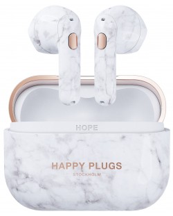 Ασύρματα ακουστικά Happy Plugs - Hope, TWS, White Marble