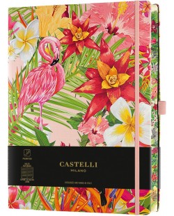 Σημειωματάριο Castelli Eden - Flamingo, 13 x 21 cm, με γραμμές