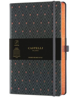 Σημειωματάριο Castelli Copper & Gold - Diamonds Copper, 9 x 14 cm, με γραμμές