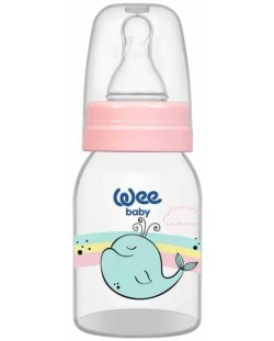 Μπιμπερό Wee Baby Classic - 125 ml, ροζ με φάλαινα