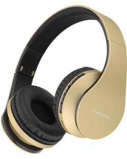 Ασύρματα ακουστικά PowerLocus - P1, χρυσό χρώμα