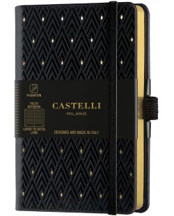 Σημειωματάριο Castelli Copper & Gold - Diamonds Gold, 9 x 14 cm, με γραμμές