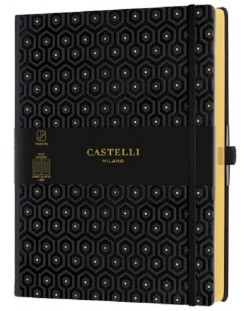 Σημειωματάριο Castelli Copper & Gold - Honeycomb Gold, 19 x 25 cm, με γραμμές