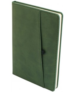 Σημειωματάριο Spree - Με τσέπη για GSM και στυλό, 112 φύλλα, πράσινο