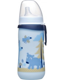 Μπιμπερό με σκληρό άκρο NIP - First Cup, 330 ml, μπλε