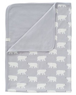 Βρεφική κουβέρτα από οργανικό βαμβάκι Fresk - Polar bear, 80 х 100 cm 