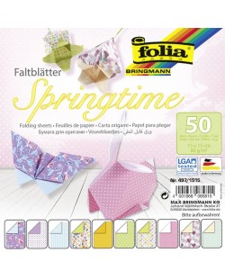 Μπλοκ με χρωματιστά χαρτιά origami Folia - Άνοιξη
