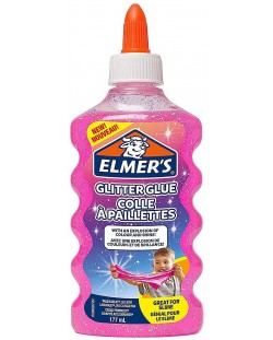 Γυαλιστερή κόλλα Elmer's Glitter Glue - 177 ml, ροζ