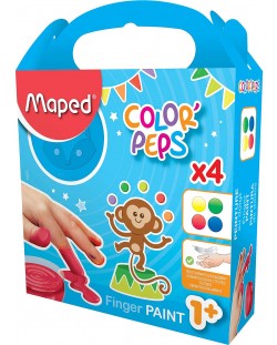 Χρώματα για σχέδιο με δάχτυλα Maped Color Peps - 4 χρώματα, 80 ml