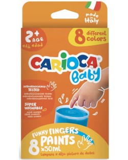 Χρώματα για δαχτυλογραφία Carioca Baby - 8 χρώματα, 50ml