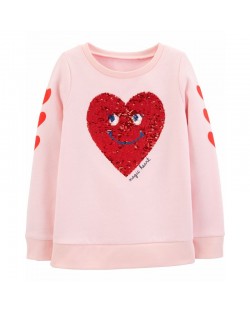 Παιδικό μπλουζάκι Carter's -Καρδιά με πούλιες, μέγεθος 4-5 ετών