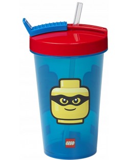 Κούπα με καλαμάκι Lego Classic - 500 ml, μπλε