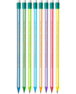 Μολύβι γραφίτη με γόμα BIC Evolution - Stripes, HB, ποικιλία