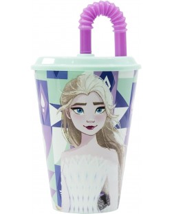 Κύπελλο με καλαμάκι Stor Frozen - Ice Magic, 430 ml