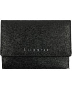 Γυναικείο δερμάτινο πορτοφόλι Bugatti Bella - Flip, RFID Προστασία , μαύρο