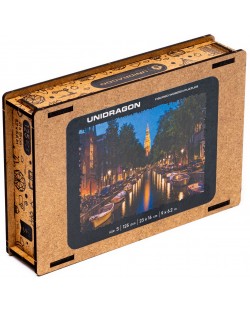 Ξύλινο παζλ Unidragon 125 κομματιών - Άμστερνταμ (μέγεθος S)