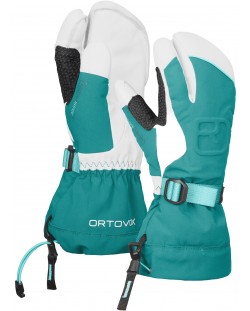 Γυναικεία γάντια Ortovox - Merino Freeride 3 Finger , πράσινο/λευκό