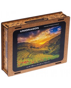 Ξύλινο παζλ Unidragon 250 κομματιών - Ορυζώνες (μέγεθος M)