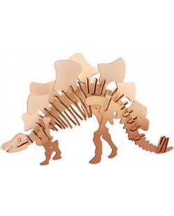 Ξύλινο τρισδιάστατο παζλ Johntoy - Δεινόσαυροι, 4 τύπων
