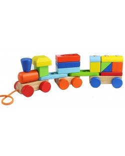 Ξύλινο τρένο από γεωμετρικά σχήματα  Acool Toy