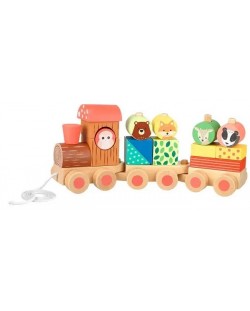 Ξύλινο τρένο έλξης Orange Tree Toys - Woodland Animals, διαλογέας