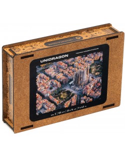 Ξύλινο παζλ Unidragon 125 κομματιών - Σαγκράδα Φαμίλια (μέγεθος S)
